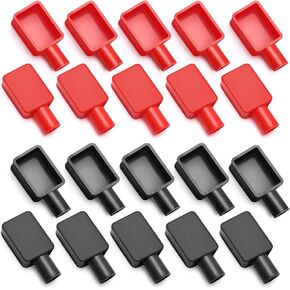 20 قطعة من غطاء طرف البطارية، واقي طرف بطارية Coolrunner، أغطية مسمار الأقطاب الإيجابية والسلبية، غطاء طرف البطارية ملحقات السيارة (أحمر/أسود) in Kuwait