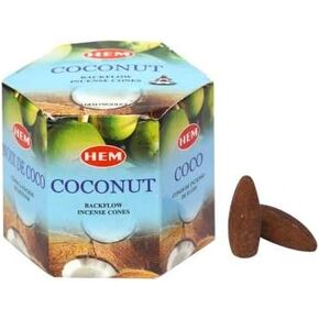 Backflow Incense Cones (Coconut) Total 40 Cones - HEM Incense from India
