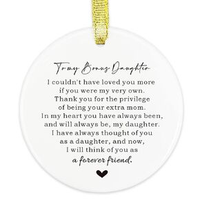 To My Bonus Daughter Christmas Ornament, Step Daughter Gift from Stepmom, Step Daughter Gift from Bonus Mom, Bonus Daughter Christmas Keepsake Gifts from Stepmother