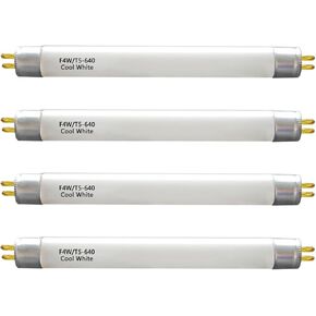 6 Inch F4T5/CW Fluorescent Tube,T5 4W Cool White Under Cabinet Bulb,Compatible for GE,Eiko 15501, Sylvania 20416,Sunlite 05040, Rayovac,Coleman Lantern Bulb,G5 Bi-Pin Base,4100K(4PACK)