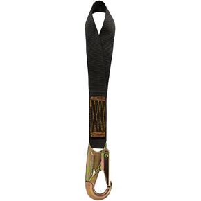 Fusion Climb 2ft 24"x1.75" Fall Safety Restraint Lanyard with Steel Snap Hook 23kN Black