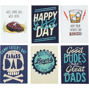Hallmark Studio Ink Funny Father's Day Card Assortment for Friends, Family, and Dad (6 Cards with Envelopes)
