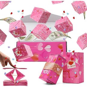 Surprise Gift Box Explosion, Yellow Birthday Gift Boxes 2024, Unique Folding Bouncing Red Envelope Gift Box with Confetti, Cubes Luxury Money Gift Box, Birthday Anniversary (20 Bounces) (Yellow)