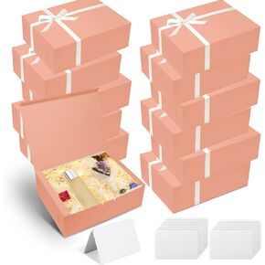 12 pcs Large Black Gift Box with Lid,12x9x4 Inch Collapsible Gift Wrap Box with Ribbon, Party Favor Boxes for Presents, Valentine's Day,Wedding, Party Favor,Birthday, Bridesmaids Gifts