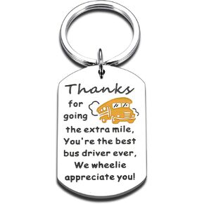 SYGUNAR School Bus Driver Appreciation Gifts Bus Driver Keychain for Men Women Bus Driver Christmas Thank You Gifts School Bus Driver Gifts Keyring