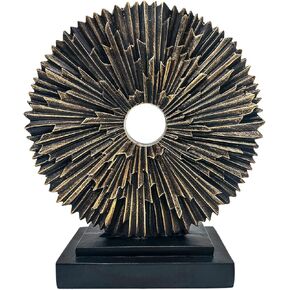 aboxoo Abstract Staute,Modern Decorative Home Decor,Office Desk Sculpture for Men,Creative Round Line Ornament for Bookshelf,Bedroom,Desktop,Dining Table(Blue)