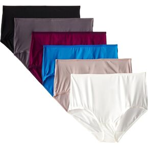 Fruit of the Loom Women's Microfiber Brief Panties - 6 Pack 6DMFBF1, Assorted, 8