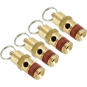PATIKIL 1/4" Male NPT Safety Valve, 4 Pack Air Pressure Release Valve for Air Compressor, 165PSI Set Pressure