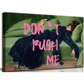 Antique Victorian Canvas Wall Art Don't Rush Me to Change Art Portraits Pictures Wall Decor Eclectic Fashion Cute Vintage Girly Poster Prints for Girls Room Living Room Bedroom Home Decoration