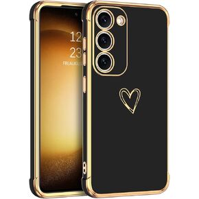 حافظة BENTOBEN لهاتف Samsung Galaxy S23، حافظة S23 نحيفة بنمط قلب لطيف، حافظة شحن خفيفة الوزن مرنة مضادة للصدمات من مادة TPU للنساء والفتيات غير قابلة للانزلاق لهاتف Samsung S23 6.1" 2023، أسود in Saudi Arabia