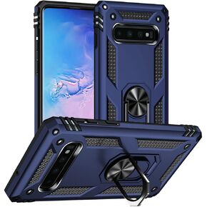 حافظة Aozuoton لهاتف Samsung Galaxy S10، حافظة Galaxy S10، [درجة عسكرية 16 قدم. تم اختبار السقوط] جراب هاتف واقٍ مضاد للصدمات لهاتف Samsung Galaxy S10، أزرق