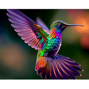 FORLAND Hummingbird Diamond Painting Kits for Adults Beginners - 5D DIY Art Full Drill Diamond Kits Painting Crafts for Home Wall Decor, Diamond Art Kits,Paint with Diamonds,16X12inch