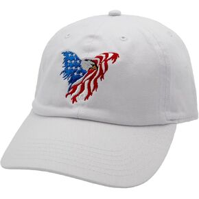 قبعة بيسبول وطنية قابلة للتعديل بتصميم النسر الأمريكي - مقاس واحد يناسب الجميع (أبيض حجري) in Kuwait