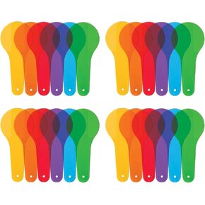 24Pcs Color Paddles, Transparent Color Paddles, Color Learning, Optics Color Filter Plate Montessori Educational Science Educational Painting Color Drawing Cognition Science Science Kits
