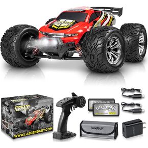 سيارات RC كبيرة بمقياس 1:12 بسرعة 48+ كم/ساعة - سيارة تحكم عن بعد 4x4 على الطرق الوعرة شاحنة وحشية كهربائية - شاحنات مقاومة للماء لجميع التضاريس للبالغين - بطاريتان + موصل للعب لمدة 30+ دقيقة in Kuwait