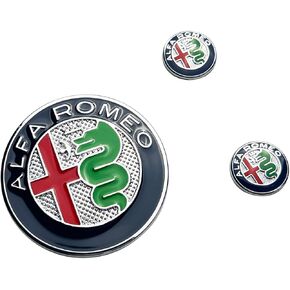 JUNMEI 3D Zinc Alloy Car Central Control Console Knob Logo Sticker Decoration Fit for Alfa Romeo Giulia Stelvio (Color)