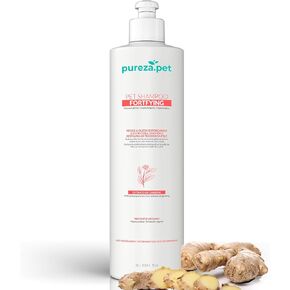 Fortifying Hypoallergenic Conditioner for Pets - Hair Loss Treatment, Healthy & Strong Fur, All Ages Pet Grooming Products, Horse Cat & Dog Bath Supplies - Vegan, Paraben-Free - 10.6oz - PUREZA PET