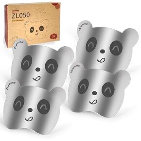 Panda Finger Guards for Cutting Food 4 pcs Set, Premium Stainless Steel Finger Protector for Chopping, Slicing Vegetables, Fruits, Meat, Kitchen Tool Gifts for Kids and Adult