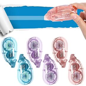 6 Pack Scrapbook Tape Glue Tape 0.31In × 32.8 Ft Double Sided Tape Roller Scrapbook Supplies, Glue Tape for Scrapbooking Supplies Art Crafts Photo Journaling Supplies