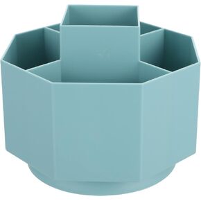 Operitacx 360- Degree Rotating Pen Pencil Holder, Pen Pencil Holder for Desk, 5 Slots Desk Pen Organizer, Plastic Desktop Spinning Storage Caddy for Pen, Colored Pencil, Crayon (Orange)