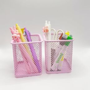 Metal Mesh Pen Holder Pencil Cup Holder for Desk Pen Organizer for Desktop Office Home and School (1 x, Green)