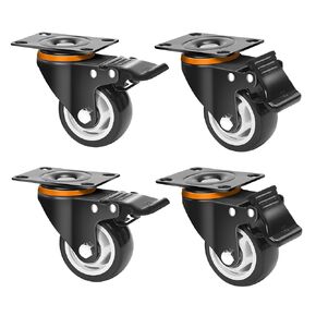 MaxxHaul 50686 3" Heavy Duty Locking Swivel Casters with Brakes, 1000 lb. Capacity, Ball Bearing Mount - Set of 4