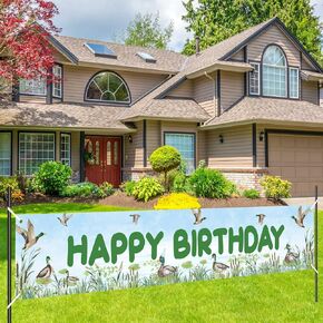 Mallard Duck Birthday Decorations - Happy Birthday Yard Banner, Duck Hunting Birthday Party Decorations, Mallard Duck Birthday Party Yard Sign, Lucky Duck Birthday Party Decorations