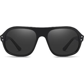 DUCO Retro Aviator Sunglasses for Women Men Polarized Sunglasses UV400 Protection Pilot Sun Glasses Acetate Frame DC2386