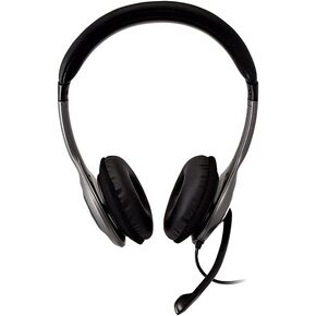 V7 HU521 Deluxe USB Stereo Headphones with Microphone - Black & Grey