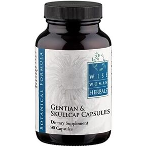 Wise Woman Herbals – Gentian and Skullcap Capsules – 90 Capsules - All-Natural Digestive Support Supplement for Normal Healthy Digestive Function