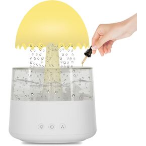 مرطبات لغرفة النوم، موزع مرطب غيوم المطر من غلومي، ضوء ليلي ممطر مع 7 ألوان متغيرة، مصابيح مظلة مرطبات الأطفال من أجل مزاج مريح للنوم، بجانب السرير باللون الأبيض in Kuwait