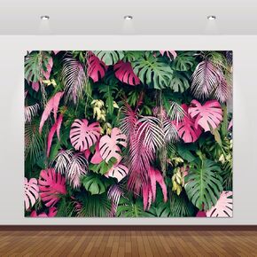 Green Tropical Palm Leaves Backdrop 10x8ft for Hawaiian Luau Aloha Party Decorations Banner Jungle Safari Plants Photography Background Newborn Baby Shower Birthday Party Decor Supplies