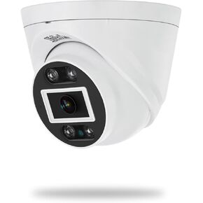 5MP Turret POE Camera, Security IP Dome Camera Outdoor Indoor, Human/Motion Detection, 2 Way Talk, Color Night Vision for Home Surveillance, IP66 Waterproof V