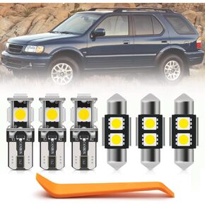 10pcs White LED Interior Lights Bulb Kit for Honda Passport 2019 2020 2021 2022 Map Dome Trunk Vanity Mirror Lihts Super Bright 6000K White Passport Led Interior Light Package + Install Tool