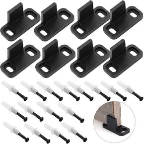 Prasacco 8 Pcs Barn Door Floor Guides, Black Pocket Door Guide Sliding Door Track Guide Closet Door Floor Guide Barn Door Hardware