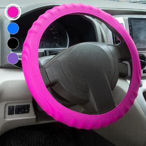 BE Steering Wheel Cover,Durable Steering Wheel Cover Universal 15 inches for 95% SUV,Cars,Anti-Slip Safety Comfortable Desgin,Blue
