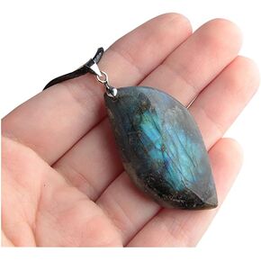 1Pcs Natural Labradorite Moonstone Stone Pendants Energy Stone Healing Necklace Gift