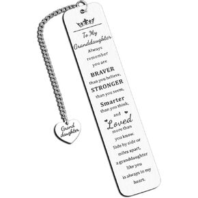 Granddaughter Gifts from Grandma Nana Gift for Granddaughter Inspirational Bookmark for Women Granddaughter Birthday Graduation Christmas Gifts for Granddaughter from Grandma Grandpa Grandparents Gift