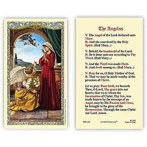 The Visitation of Mary Laminated Holy Prayer Card with Angelus Back Bible Bookmark