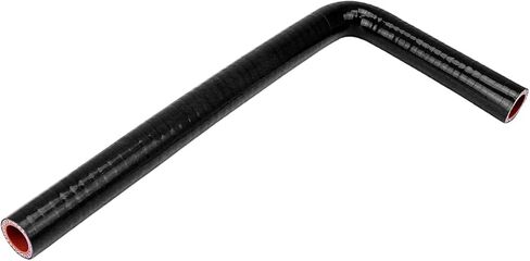 HPS HTSEC90-062-L5X18-BLK خرطوم توصيل الكوع من السيليكون والبوليستر ذو 4 طبقات بدرجة حرارة عالية، 90 درجة، معرف 5/8 بوصة، سمك الجدار 5 مم، طول الساق 5 بوصة و18 بوصة، أسود in Saudi Arabia