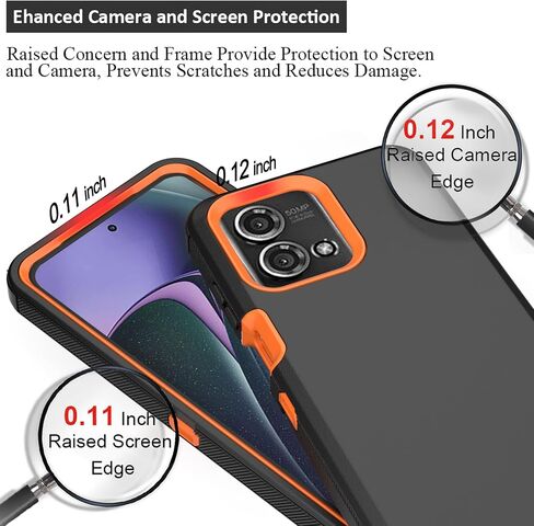 متوافق مع حافظة Moto G Stylus 5G 2023، مع حافظة بمشبك حزام شديدة التحمل ومضادة للصدمات لحماية الجسم بالكامل لهاتف Moto G Stylus 5G 2023 (برتقالي) in Kuwait