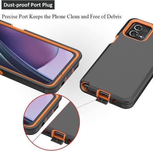 متوافق مع حافظة Moto G Stylus 5G 2023، مع حافظة بمشبك حزام شديدة التحمل ومضادة للصدمات لحماية الجسم بالكامل لهاتف Moto G Stylus 5G 2023 (برتقالي) in Kuwait
