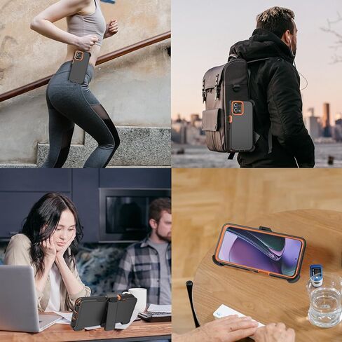 متوافق مع حافظة Moto G Stylus 5G 2023، مع حافظة بمشبك حزام شديدة التحمل ومضادة للصدمات لحماية الجسم بالكامل لهاتف Moto G Stylus 5G 2023 (برتقالي) in Kuwait