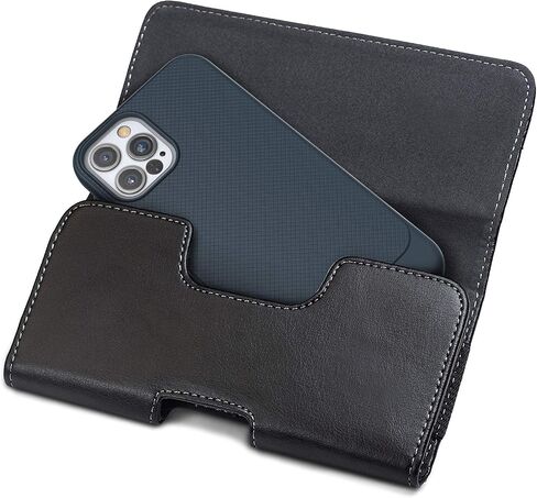 Encased Small Phone Pouch for iPhone 12/13 Mini Belt Clip Holder - Durable PU Leather (Case Free/Thin Case) in Saudi Arabia