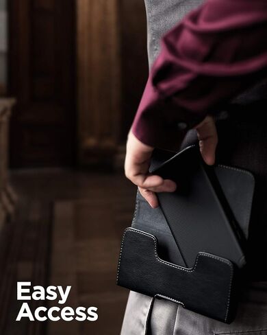 Encased Small Phone Pouch for iPhone 12/13 Mini Belt Clip Holder - Durable PU Leather (Case Free/Thin Case) in Saudi Arabia