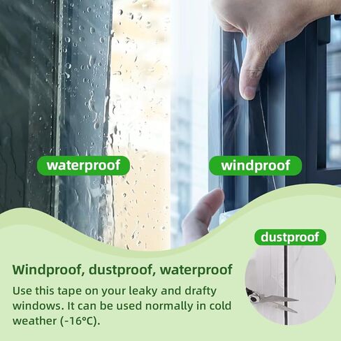 شريط إغلاق شفاف للطقس للنافذة، 2 بوصة × 55 ياردة (عبوتان إجمالي 110 ياردة)، شريط عازل شفاف للنافذة لفصل الشتاء، لا تتم إزالة أي بقايا بشكل نظيف in Kuwait