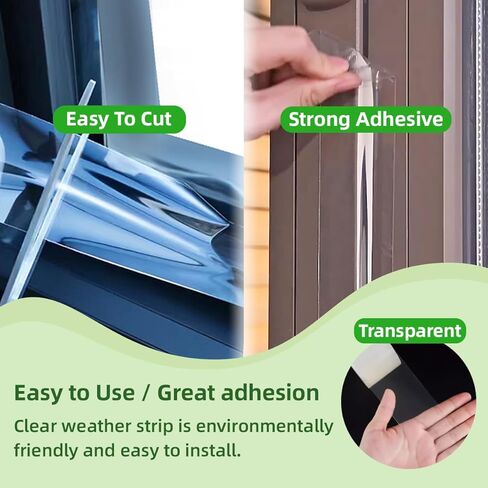 شريط إغلاق شفاف للطقس للنافذة، 2 بوصة × 55 ياردة (عبوتان إجمالي 110 ياردة)، شريط عازل شفاف للنافذة لفصل الشتاء، لا تتم إزالة أي بقايا بشكل نظيف in Kuwait