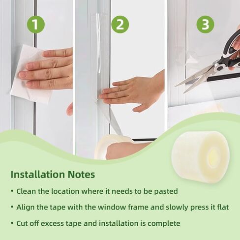 شريط إغلاق شفاف للطقس للنافذة، 2 بوصة × 55 ياردة (عبوتان إجمالي 110 ياردة)، شريط عازل شفاف للنافذة لفصل الشتاء، لا تتم إزالة أي بقايا بشكل نظيف in Kuwait