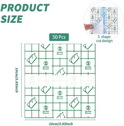 50 Pcs Tattoo Aftercare Waterproof Bandage, Clear Second Skin Tattoo Cover Up Tape Tattoo Wraps for Healing, Waterproof Transparent Film Dressing Adhesive Bandages for Swimming Tattoo (4 x 4 Inch) in Saudi Arabia