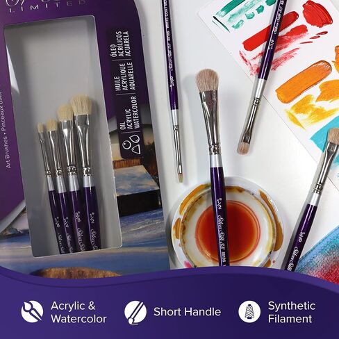 مجموعة فرش طلاء Silver Brush Limited SK-8104S Silver Silk 88، 6 قطع، مقبض قصير in Saudi Arabia